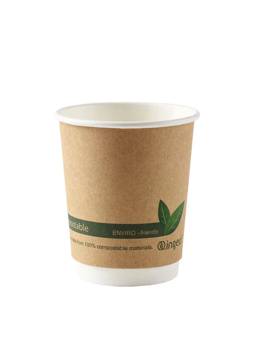 10oz Kraft Compostable Double Wall Paper Cup - 500pk