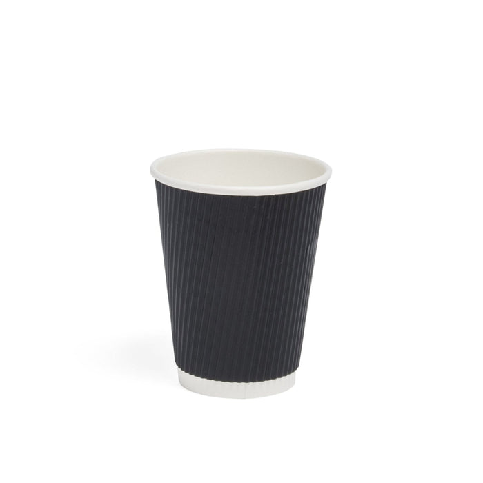 8oz Black Ripple Paper Cup - 500pk