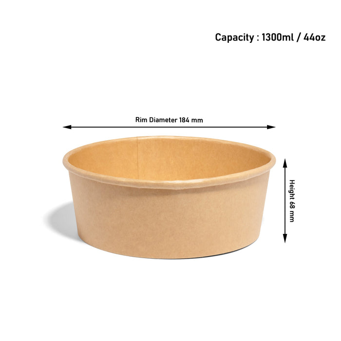 1300ml Kraft Paper Bowl - 300pk