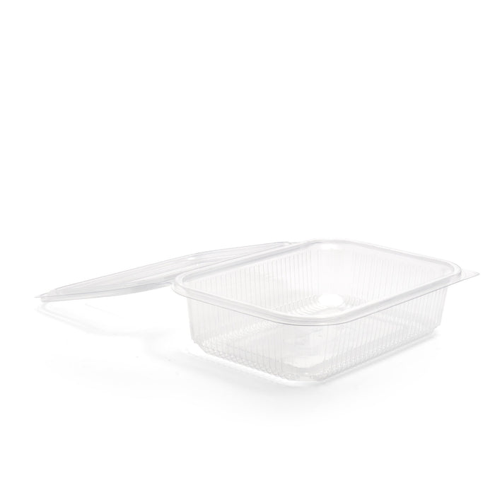 1500ml Rectangular Hinged Lid Salad Container - 200pk