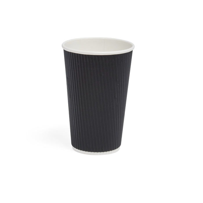 16oz Black Ripple Paper Cup - 500pk