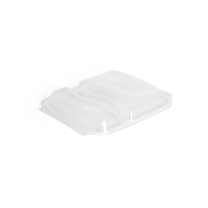 2 Compartment Black Meal Box Lid - 300pk