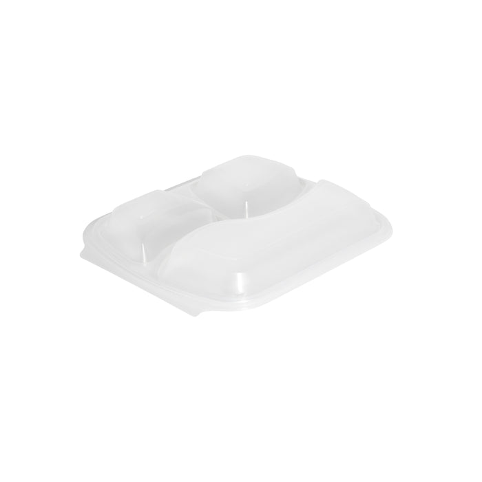 3 Compartment Black Meal Box Lid - 300pk