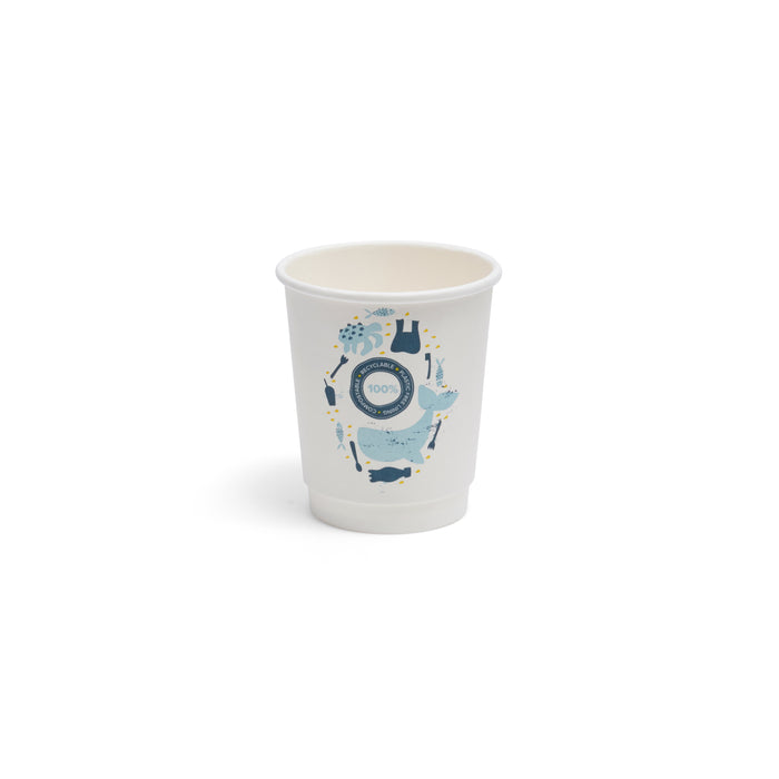 8oz Aqueous Compostable Double Wall Paper Cup - 500pk