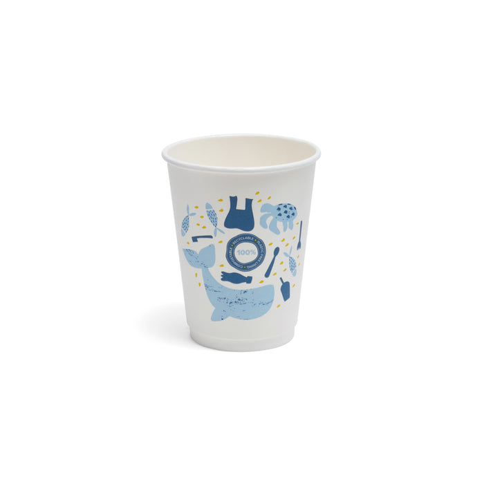 12oz Aqueous Compostable Double Wall Paper Cup - 500pk