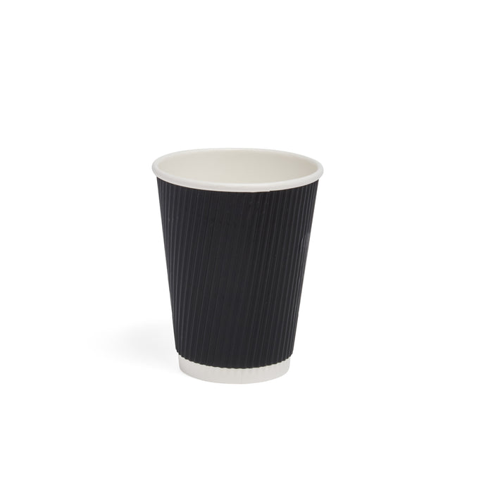 10oz Squat Black Ripple Paper Cup - 500pk