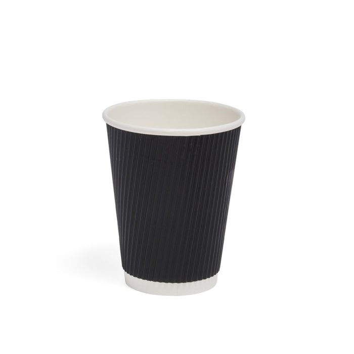 12oz Black Ripple Paper Cup - 500pk