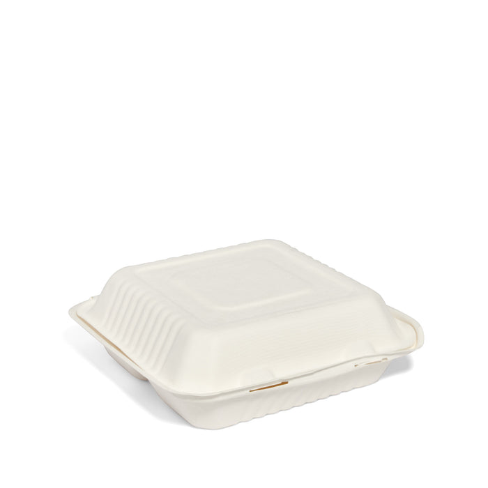 9" 3 Compartment Bagasse Meal Box - 200pk