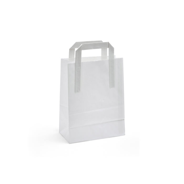 Small White Handled Paper Carrier Bag - 250pk