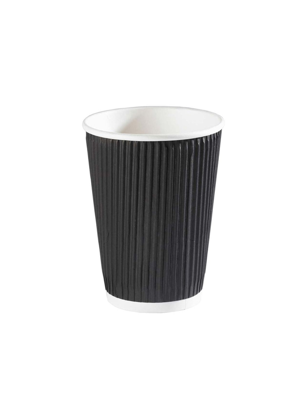 12oz Black Ripple Paper Cup - 500pk