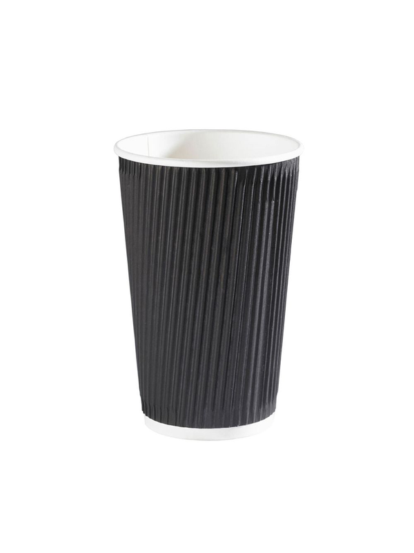 16oz Black Ripple Paper Cup - 500pk