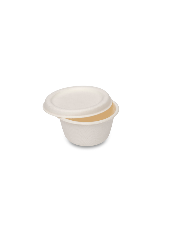 2oz Bagasse Sauce Container & Lid - 500pk