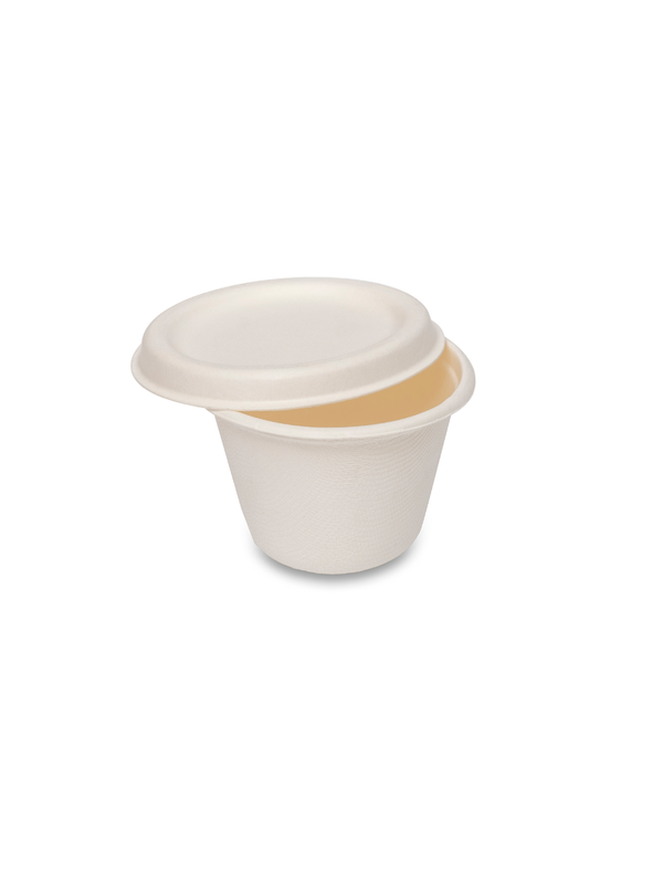 4oz Bagasse Sauce Containers & Lid - 500pk